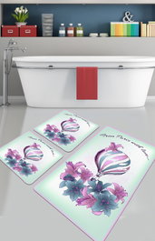 Mijölnir Juego de alfombrillas de baño Purple Balloon de 3 piezas